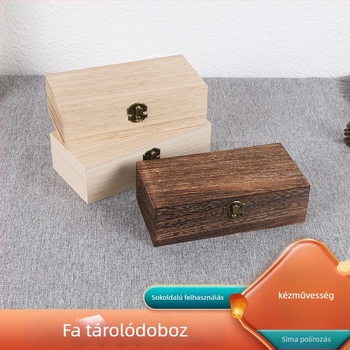 Paulownia-fa gravírozott doboz teához, ékszerekhez és parfümök csomagolásához — logómentes, univerzális használat