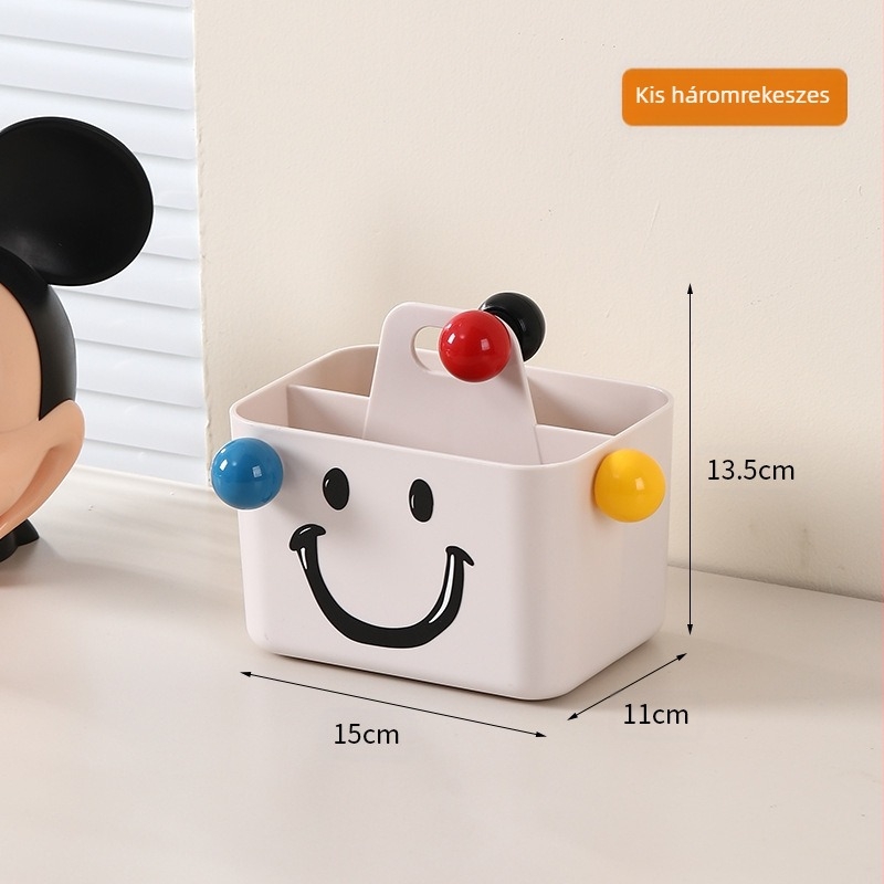 Asztali tároló doboz kozmetikumok és írószerek számára | modell 1417, PS anyag, 2L kapacitás, japán stílus, rendszerező funkció