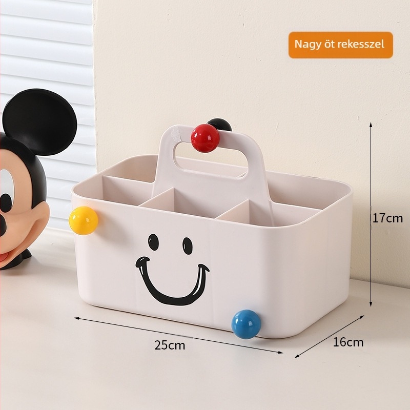 Asztali tároló doboz kozmetikumok és írószerek számára | modell 1417, PS anyag, 2L kapacitás, japán stílus, rendszerező funkció