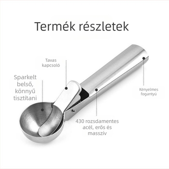 Rozsdamentes acél fagylaltkanál felnőtteknek, modern minimalist stílus, testreszabható