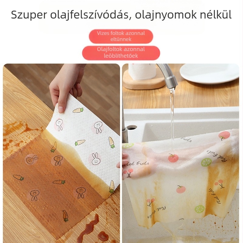 Edényekhez használható dörzsölő pad, egyszer használatos, nem szövött anyagból, alkalmas edényekhez és tálakhoz, háztartási használat