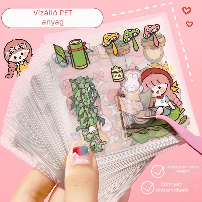 Ziyi öntapadós szalagok készlete – ragasztó, aranyos stílus, nyomtatás