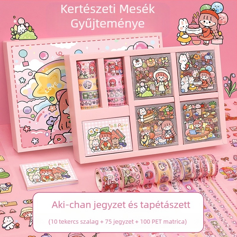 Ziyi öntapadós szalagok készlete – ragasztó, aranyos stílus, nyomtatás