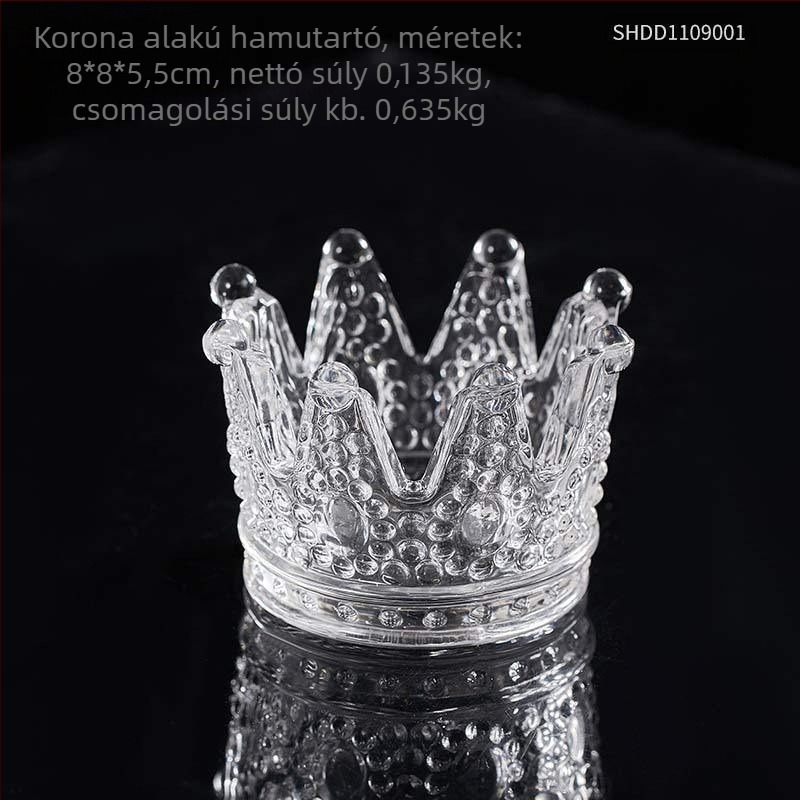 Kristályüvegből készült hamutartó és gyertyatartó, Nordic Ins Crown dizájn, Hongxiao, származás: Qixian County