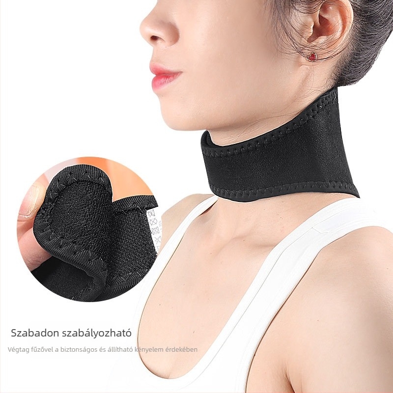 Önmelegítő nyakvédő mágneses kövekkel, Velcro-zárás, szélálló dizájn