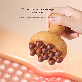 Fából készült meridián masszírozó a hasra — USB tápellátás, zenei funkció, mechanikus vezérlés, a Little Red Fish Jewelry márkától