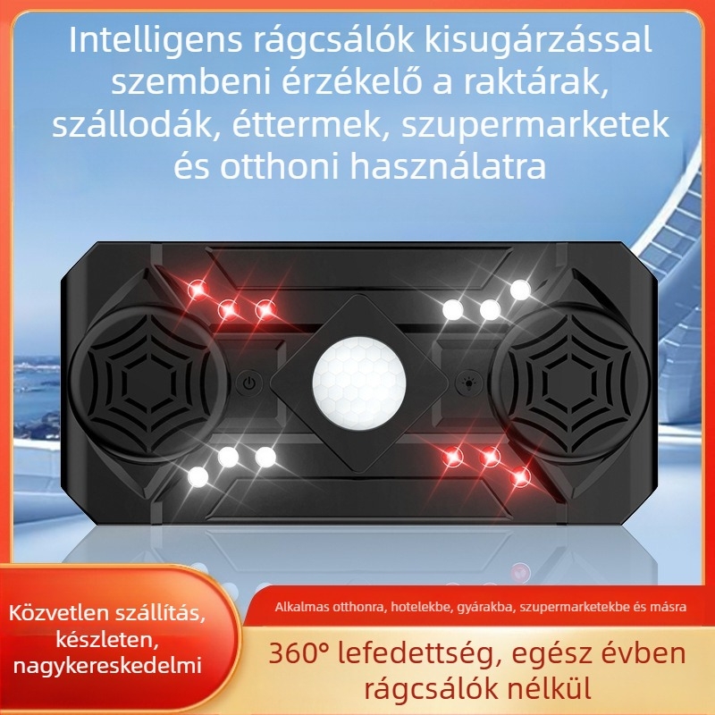 Ultrahangos rovar- és rágcsálóriasztó, Modell 211 - Nagy teljesítmény, 220V, 1–65 kHz, 3W, ABS ház