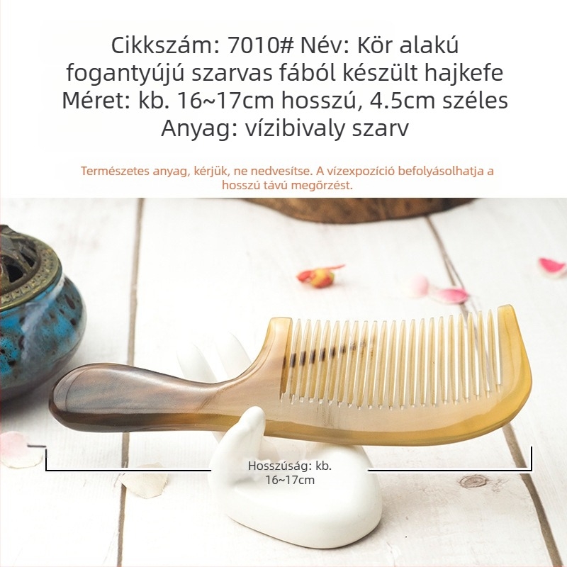 Xing Da Craft szarv masszázs fésű, csúcs végével és hajápolási fogantyúval
