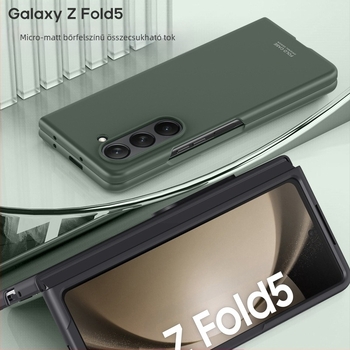 Galaxy Fold5/Fold4 telefontok, matt PC merev burkolat bőrhatású felülettel, ütésálló, ujlenyomat-mentes