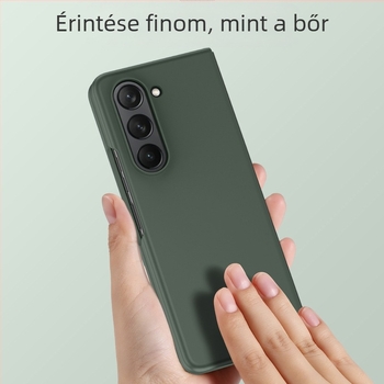 Galaxy Fold5/Fold4 telefontok, matt PC merev burkolat bőrhatású felülettel, ütésálló, ujlenyomat-mentes