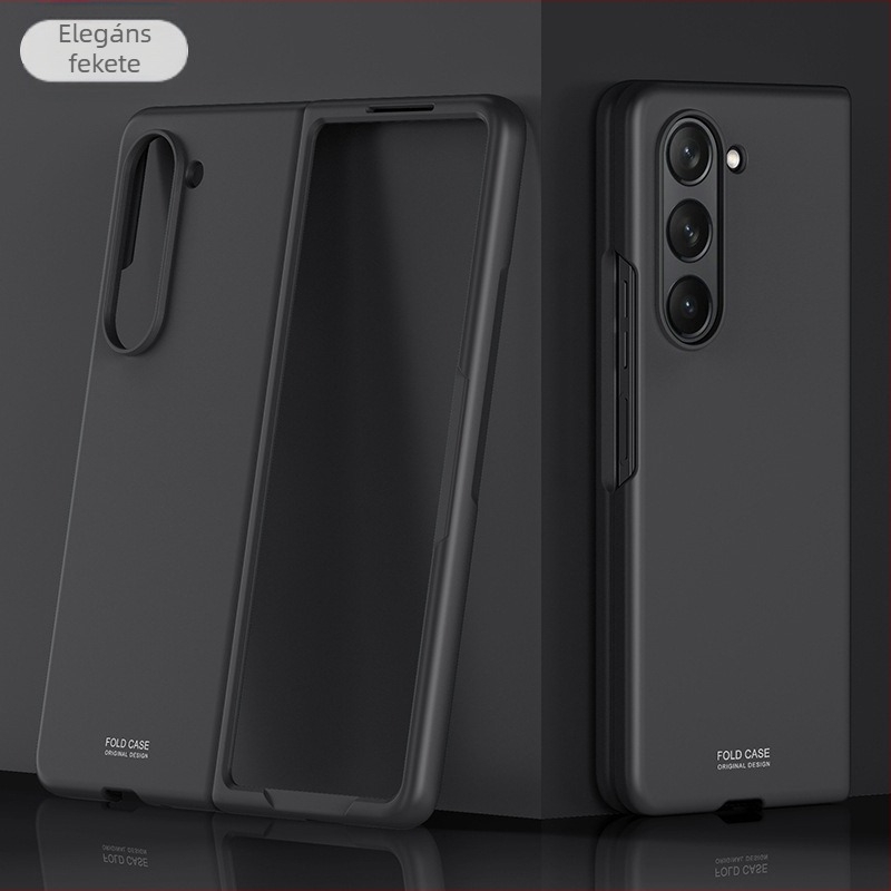 Galaxy Fold5/Fold4 telefontok, matt PC merev burkolat bőrhatású felülettel, ütésálló, ujlenyomat-mentes