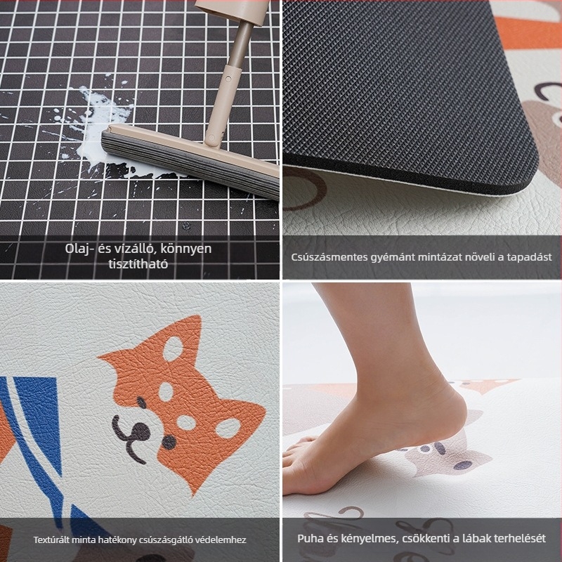 PVC fürdőszobai U-alakú szőnyeg, nedvszívó, gépi szövésű