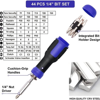 1901 modell – 190 darabos precíz csavarhúzó készlet mobiltelefonok és laptopok szétszereléséhez, mágneses, nem szigetelt, Cr-V acél