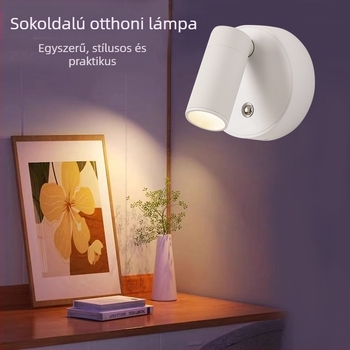 USB-tölthető falikar mágneses COB spotlámpával, vezeték nélküli kivitel, LED falra szerelhető világítás hálószobára és faliképhez