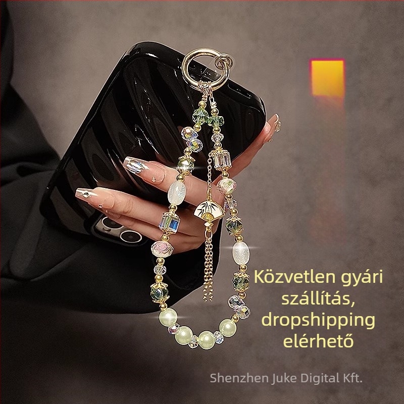 PVC mobiltelefon medál füzérrel és gyöngyökkel – testreszabható dekoratív kiegészítő nemzeti dinasztia stílusban