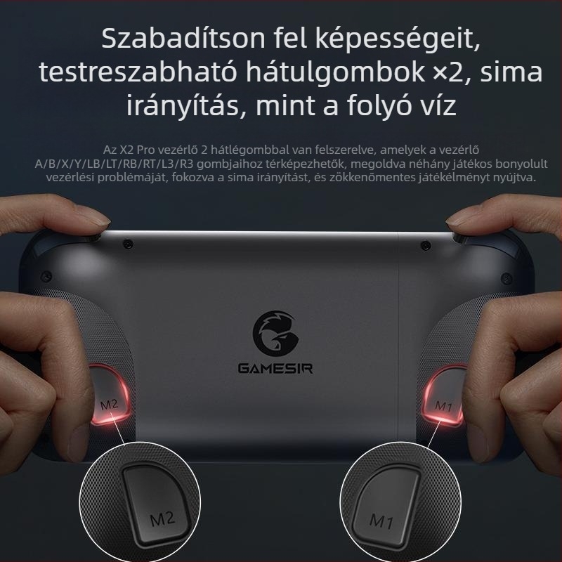 X2pro-xbox verzió vezetékes gamepad, USB-C csatlakozás, kompatibil Xbox XGP és Android HID, rezgésmentes