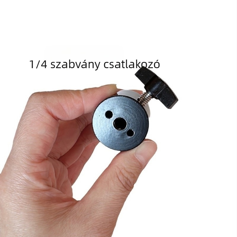 Mobiltelefonos élő közvetítéshez állvány 360° gömbfejjel (1/4-inch szabványos csatlakozás, Fém + műanyag, 360° forgás, kb. 100 g)