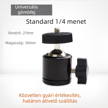 Fém kis pan-tilt állvány gömbfejjel, univerzális 1/4 hüvelykes csavar, hordozható fotós kiegészítő