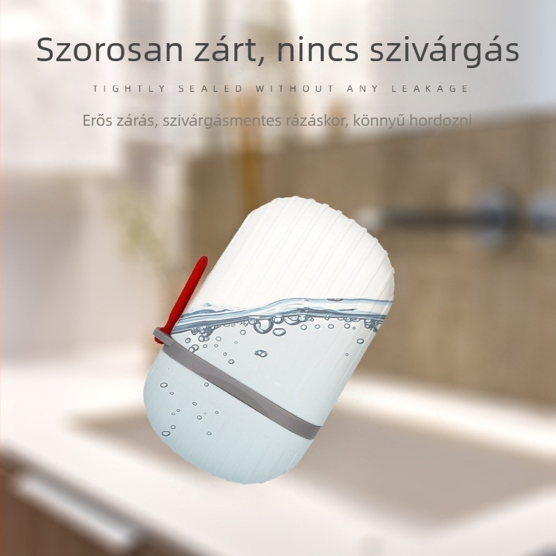 Utazó szappantároló doboz, hordozható fedéllel, szivárgásmentes és kompakt; anyag: PP és szilikon; logónyomtatás elérhető.