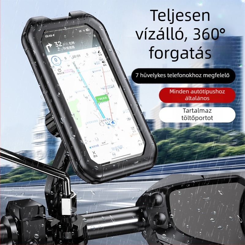 Navigációs telefontartó motorhoz, hegyi kerékpárhoz és elektromos kerékpárhoz