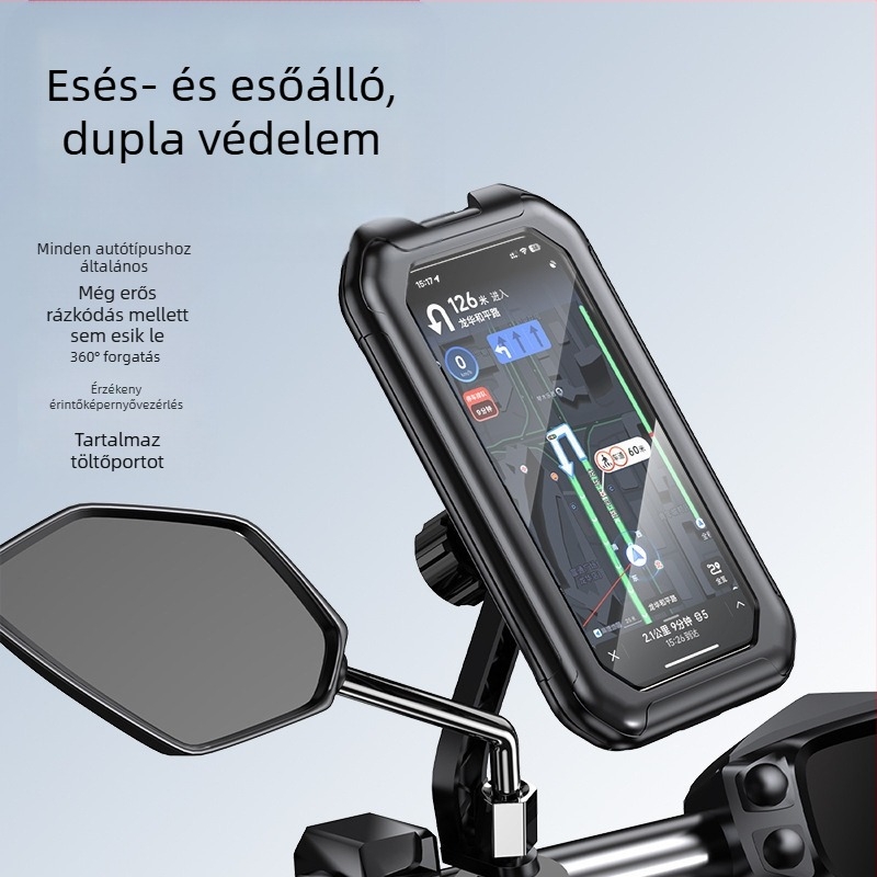 Navigációs telefontartó motorhoz, hegyi kerékpárhoz és elektromos kerékpárhoz
