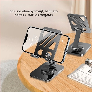 Forgó asztali tartó telefonhoz és tabletához – ötvözetből, univerzális stílus, összecsukható, kompatibilis iPaddal
