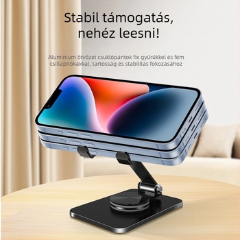 Forgó asztali tartó telefonhoz és tabletához – ötvözetből, univerzális stílus, összecsukható, kompatibilis iPaddal