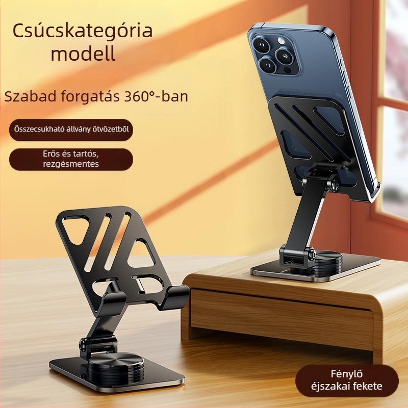 Forgó asztali tartó telefonhoz és tabletához – ötvözetből, univerzális stílus, összecsukható, kompatibilis iPaddal