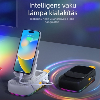 Asztali telefon-tartó Bluetooth hangszóróval, multifunkcionális forgó és összecsukható 3-az-1-ben, hordozható
