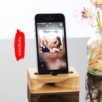 Yamanthus Bambuszból készült asztali telefon-támasz hangszóróval