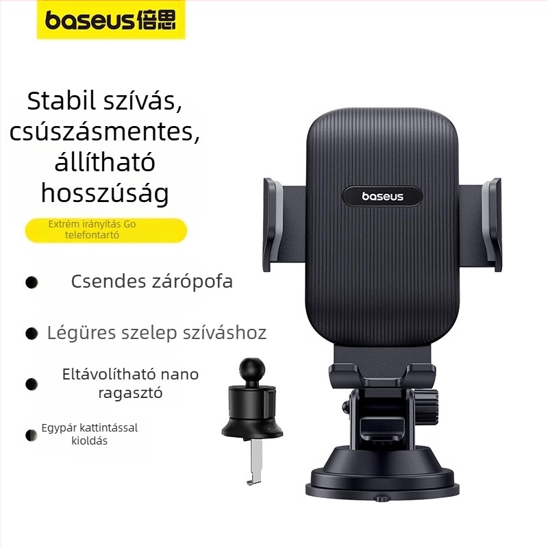 Baseus összecsukható autós telefon-tartó szívófejű rögzítés – Snap-On, az elülső légáramláshoz