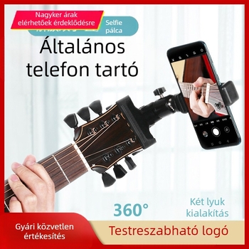 Gitár fejre szerelhető telefon tartó partitúra klippel, univerzális mobiltelefon tartó élő közvetítéshez