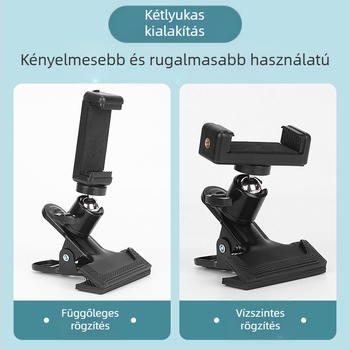 Gitár fejre szerelhető telefon tartó partitúra klippel, univerzális mobiltelefon tartó élő közvetítéshez