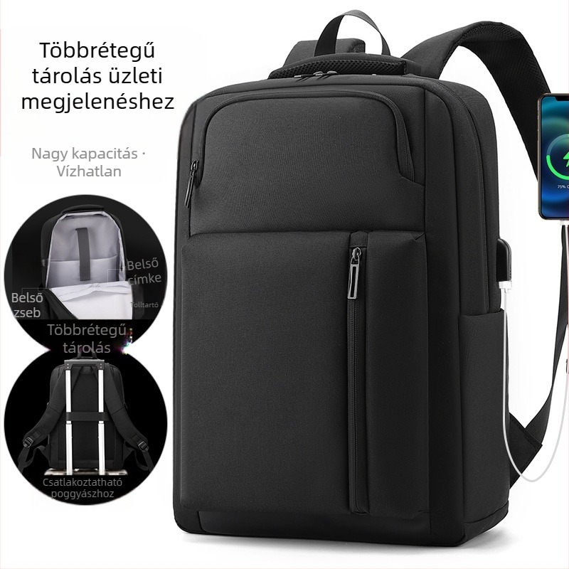 Férfi üzleti hátizsák utazáshoz — nylon, kompatibilis 16 hüvelykes laptophoz, bővítés, ergonomikus görbe vállpántok