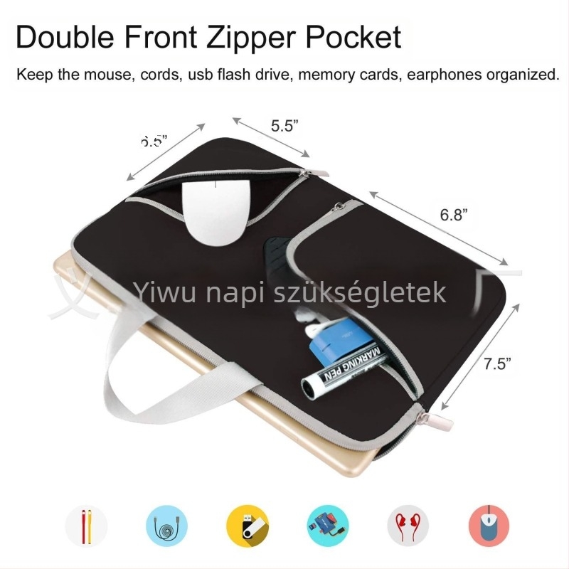 Számítógép kijelző utazótáska – All-in-One kézitáska, 600D matt szövet + pamut és flanel, zárható, nappali/asztali rendező