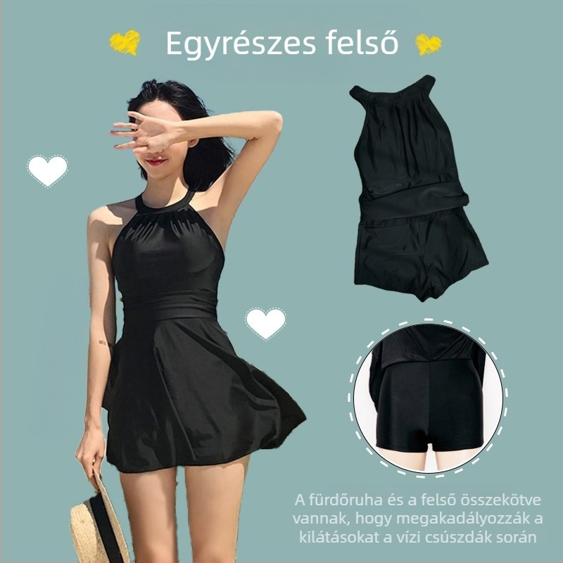 Egyrészes női fürdőruha melltámasz betéttel, vállpántok nélkül, konzervatív egységes dizájn; anyag: nylon 86% spandex; bélés poliészter 96% spandex