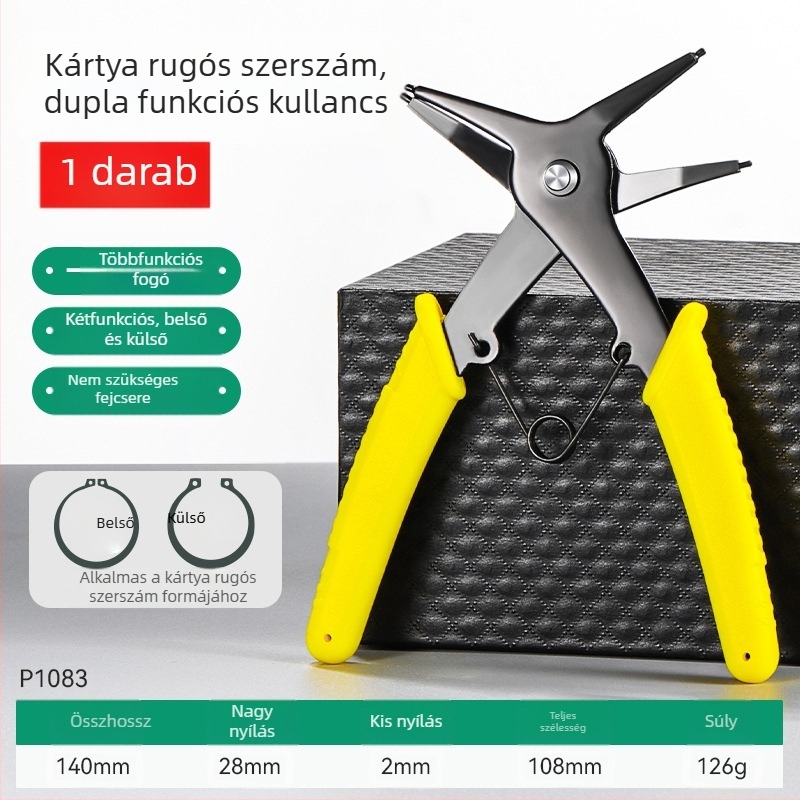 Kétfunkciós Circlip fogó belső és külső körgyűrűkhöz, rugós retesz-eltávolító eszköz, tágító fogó