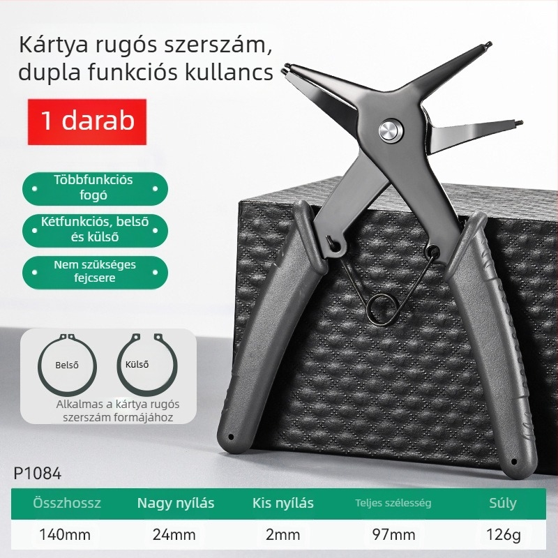 Kétfunkciós Circlip fogó belső és külső körgyűrűkhöz, rugós retesz-eltávolító eszköz, tágító fogó