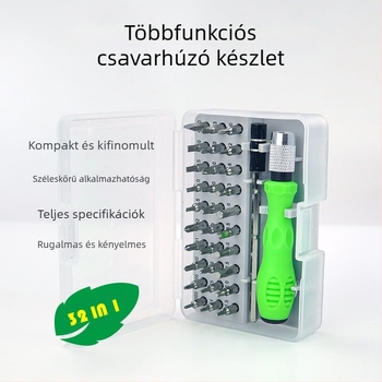 Jianuo Hardware 32-in-1 többfunkciós csavarhúzó készlet telekommunikációs karbantartáshoz, króm-vanádium ötvözetű acél