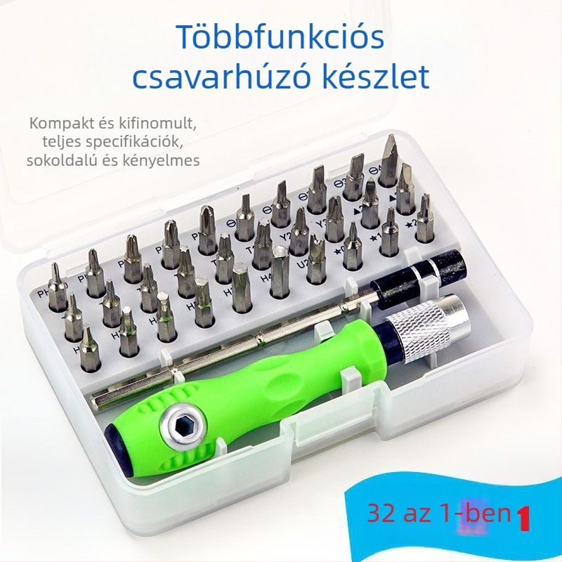 Jianuo Hardware 32-in-1 többfunkciós csavarhúzó készlet telekommunikációs karbantartáshoz, króm-vanádium ötvözetű acél