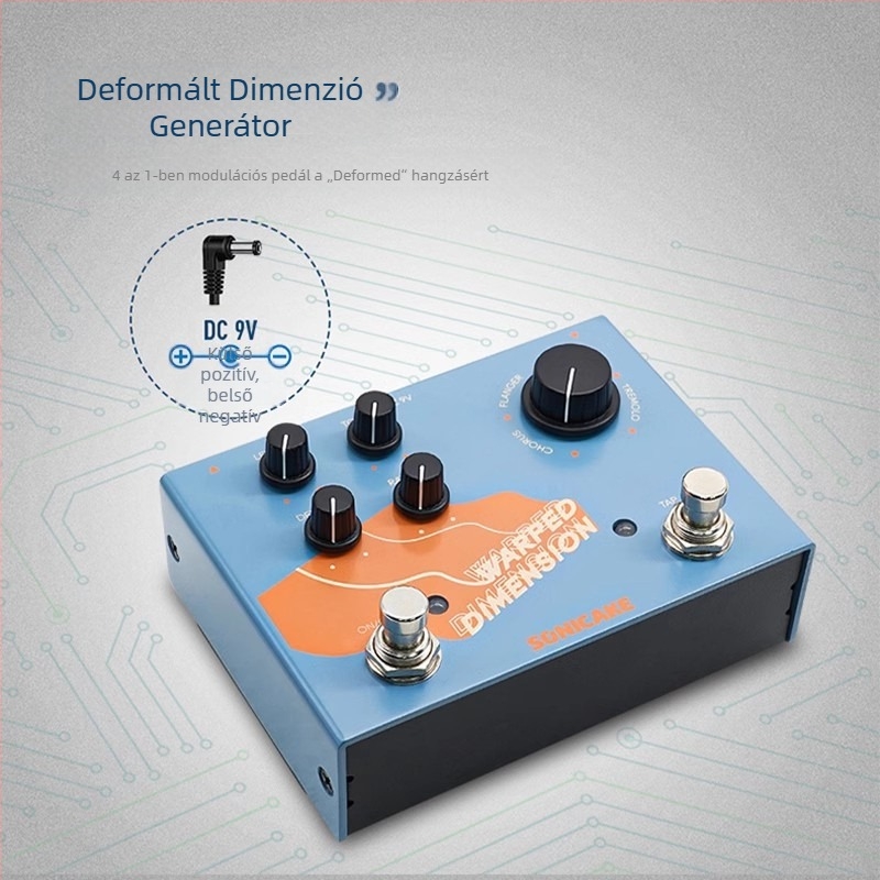 Sonicake elektromos gitár egyetlen effektpedál, QDS modulációval, késleltetéssel és torzítással