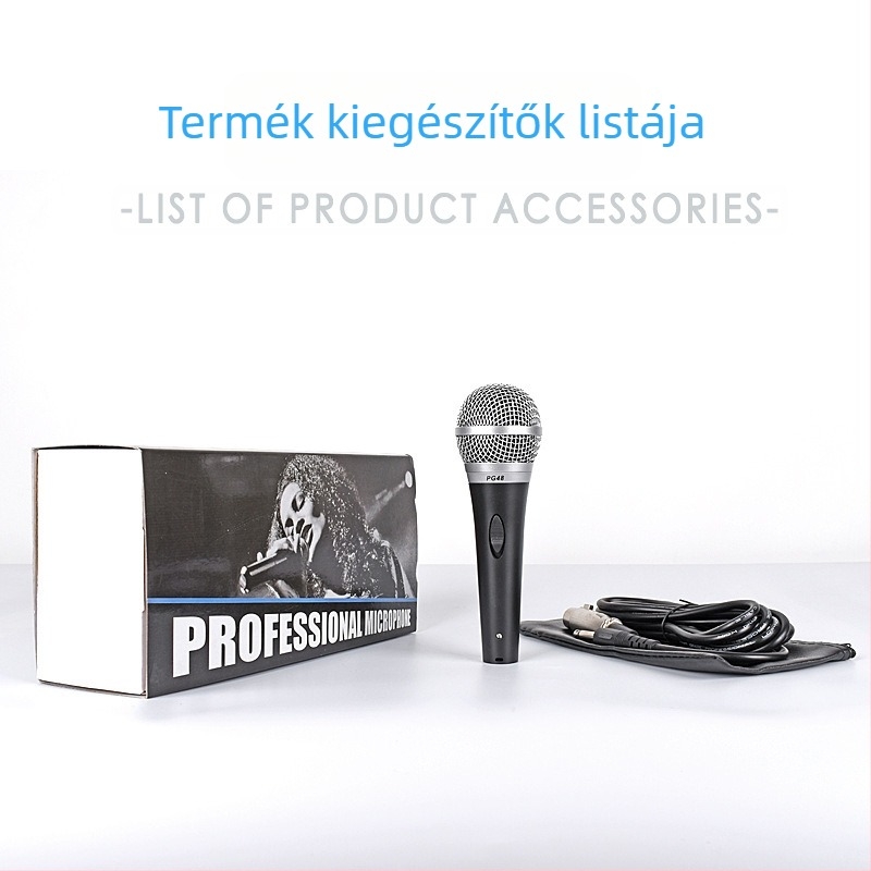 Vezetékes mozgótekercses dinamikus mikrofon KTV-hez, konferenciákra és otthoni használatra — 30 Hz–15 kHz, SNR ≥95 dB, modell 001