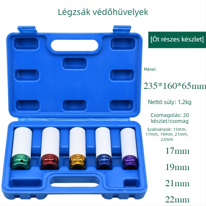 Gumi védő hüvelyek, 3 darabos készlet – metrikus, magas széntartalmú acél, fényes króm bevonat