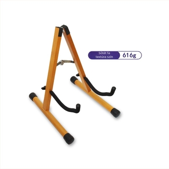  bükkfa gitárállvány, padlón álló, függőleges, összecsukható, típus A, levehető, kifejezetten folk és klasszikus gitárokhoz