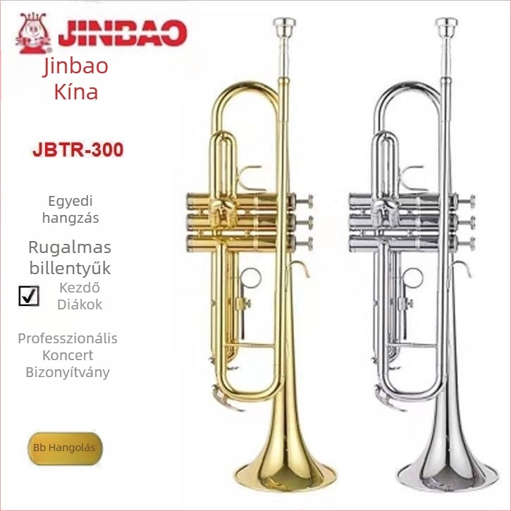 JBTR-300 Down-B trombita, aranyozott felülettel, kezdőknek — rézbrass hangszer iskolai zenekarhoz