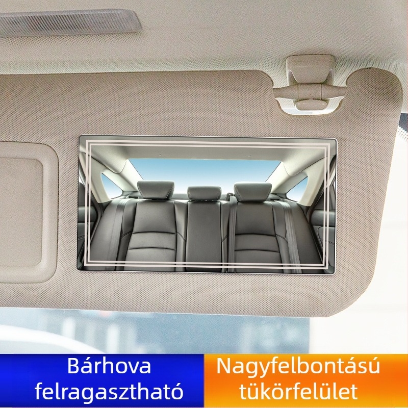 Autó belső kozmetikai tükör, rozsdamentes acél, modell YH-L2351, testreszabható feldolgozás, logó nyomtatás elérhető