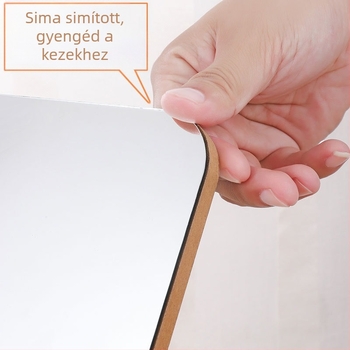 Asztali, egyoldalas sminktükör fa kerettel, ezüst tükröző felülettel, logó nyomtatás és testreszabás