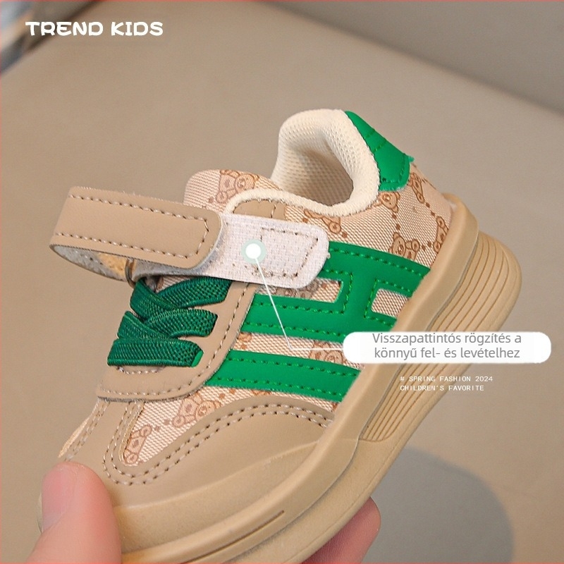 Velcro-s gyerekcipő, uniszex, 12–36 hónapos korosztálynak, koreai stílusú sportcipő, puha talp, tavasz–ősz