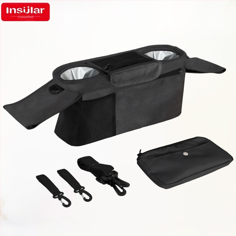 Insular / Inxiuli Babakocsira akasztható táska – vízálló, multifunkcionális babaszerv rendező cumisüveg, pohár és pelenka tárolóval