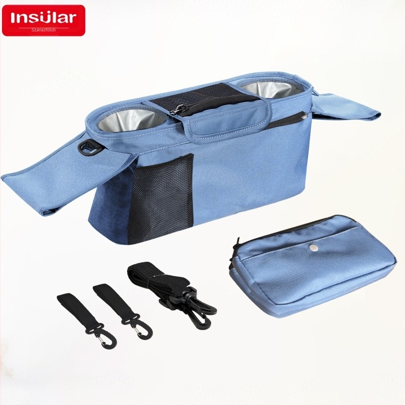 Insular / Inxiuli Babakocsira akasztható táska – vízálló, multifunkcionális babaszerv rendező cumisüveg, pohár és pelenka tárolóval